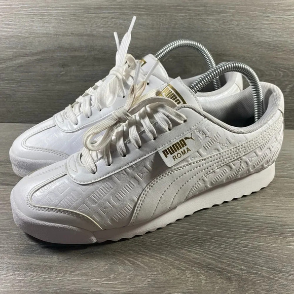 Puma Shoes - Women’s PUMA Roma Reinvent Sneakers White/Gold (369973 01) Sz 8.5